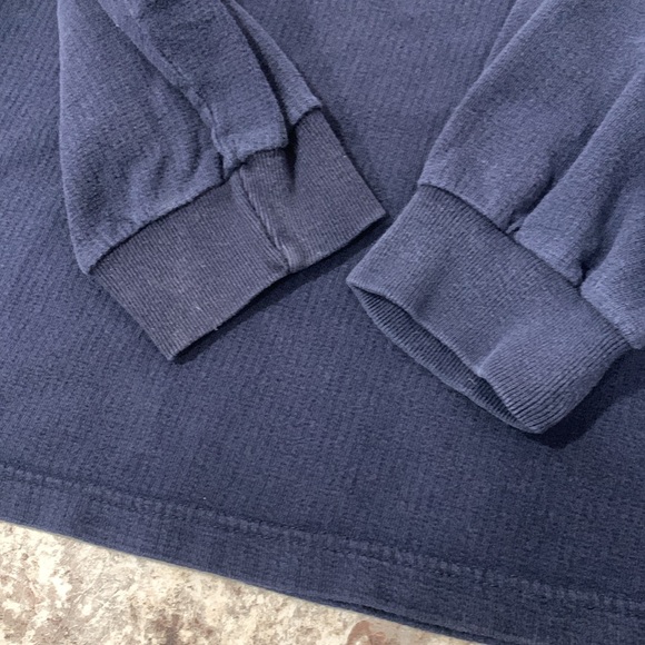 Wolverine Mens 5 Button Pullover Shirt Size L Long Sleeve dark blue and tan - Picture 11 of 11